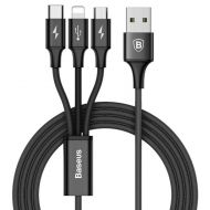 Kabel USB Baseus Rapid 3w1 3A 1.2m czarny - Kabel USB Baseus Rapid 3w1 1.2m czarny - mdronpl-baseus-kable-3w1-rapid-1-2-m-czarny-1.jpg