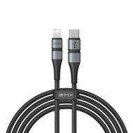 Kabel Baseus BMX Double-deck USB-C do Lightning 18W 1,8m czarno-szary - mdronpl-kabel-usb-c-do-lightning-baseus-bmx-double-deck-mfi-power-delivery-18w-1-8m-czarno-szary-1.jpg