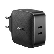 Ładowarka sieciowa Ugreen CD216 66W PD - Ładowarka sieciowa Ugreen CD216 66W PD - mdronpl-ladowarka-sieciowa-ugreen-cd216-2xusb-c-66w-pd-czarna-01.jpg