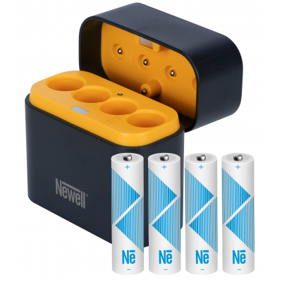 Ładowarka 4-kanałowa Newell do akumulatorów Li-ion + 4 akumulatory Li-ion AA 2200mAh