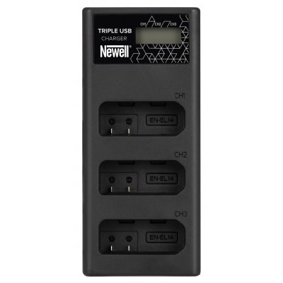 Ładowarka trzykanałowa Newell CD-USB-C do akumulatorów EN-EL14 do Nikon Ładowarka trzykanałowa Newell CD-USB-C do akumulatorów EN-EL14 do Nikon