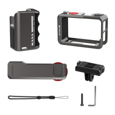 Metalowa obudowa ochronna z uchwytem Puluz do DJI Osmo Action 3/4/5 Metalowa obudowa ochronna z uchwytem Puluz do DJI Osmo Action 3/4/5