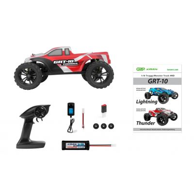 Samochód RC Kavan GRT-10 Thunder 4WD Monster Truck 1:10 RTR czerwony