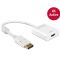 Adapter Displayport(M) 1.2-HDMI(F) aktywny na kablu 20cm biały Delock