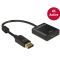 Adapter Displayport(M) 1.2-HDMI(F) aktywny na kablu 20cm czarny Delock