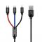 Kabel USB Baseus 3w1 3A 1.2m czarny