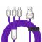 Kabel USB Baseus Rapid 3w1 3.5A 1.2m fioletowy