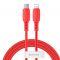 Kabel USB-C do Lightning Baseus Colourful 18W, 1.2m czerwony