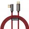 Kabel USB-C do USB-C kątowy Baseus Legend Series PD 100W 1m czerwony