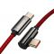 Kabel USB-C do USB-C kątowy Baseus Legend Series PD 100W 1m czerwony