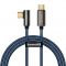 Kabel USB-C do USB-C kątowy Baseus Legend Series PD 100W 1m niebieski