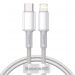 Kabel USB-C do Lightning Baseus High Density Braided 20W 5A PD 1m biały, Złącze: USB typ C - Apple Lightning, Długość kabla: 1 m