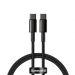Kabel USB-C do USB-C Baseus Tungsten Gold 100W 1m czarny, Złącze: USB typ C - USB typ C, Długość kabla: 1 m