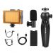 Zestaw do nagrywania live Puluz PKT3132B statyw + lampa LED + mikrofon + klamra na telefon